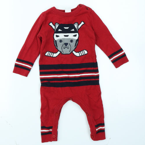 Joe Fresh Boys Red  Knit Babygrow One-Piece Size 6-9 Months