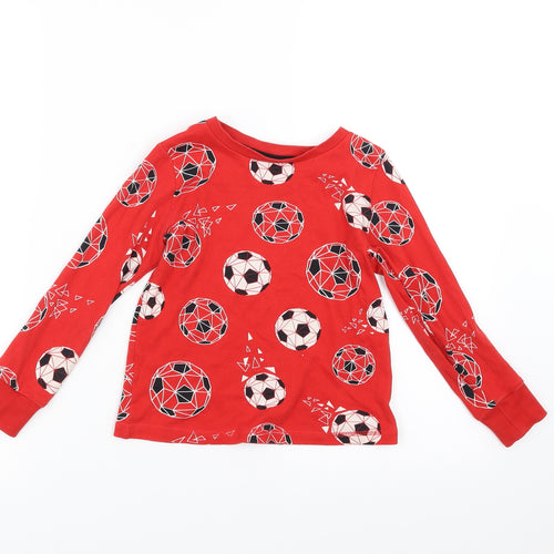George Boys Red Solid   Pyjama Top Size 5-6 Years  - Football