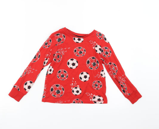 George Boys Red Solid   Pyjama Top Size 5-6 Years  - Football