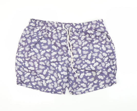 Primark Mens Purple Paisley  Sweat Shorts Size XL