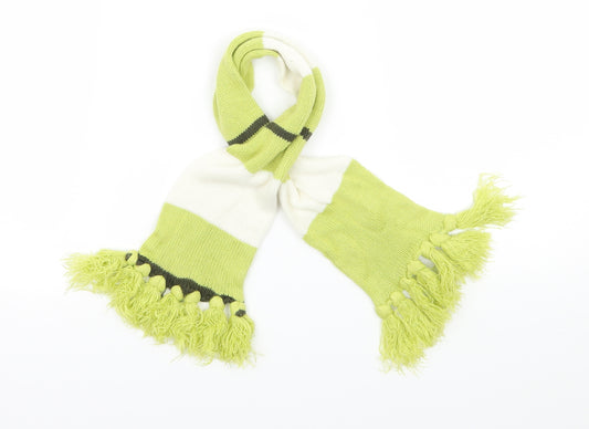 Dominka Boys Green Striped Knit Rectangle Scarf Scarf One Size