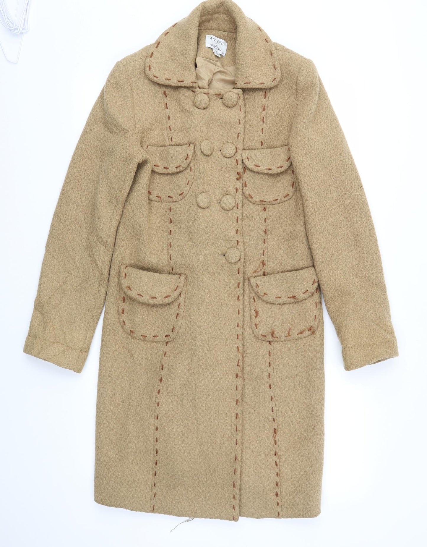 Antoni & Alison Womens Beige   Jacket Coat Size S