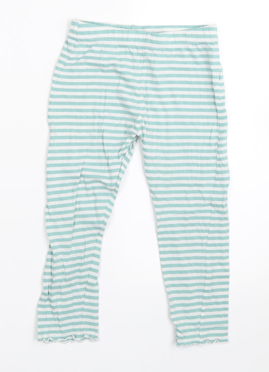 F&F Girls Blue Striped  Capri Pyjama Pants Size 4-5 Years