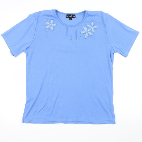 Angelina Womens Blue   Basic T-Shirt Size M