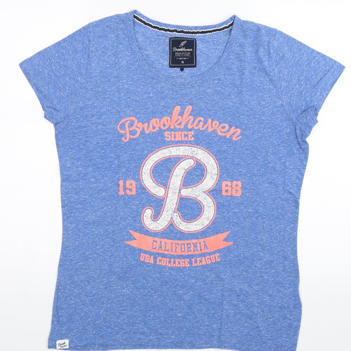 Brookhaven Womens Blue   Basic T-Shirt Size 16