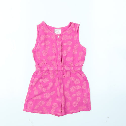 Evie Girls Pink Spotted  Playsuit One-Piece Size 2 Years  - Pineapple