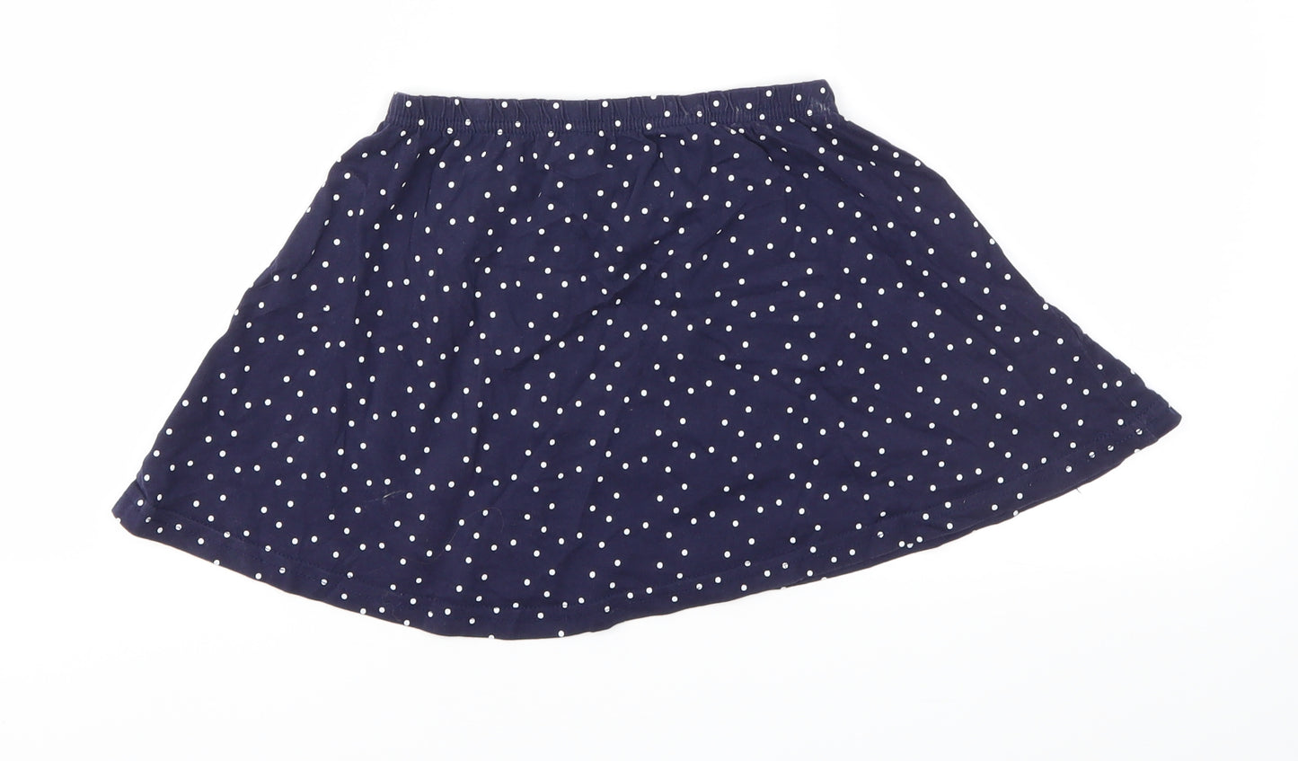 Topolino Girls Blue Polka Dot  Flare Skirt Size 4-5 Years