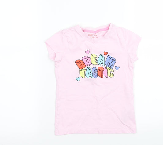 F&F Girls Pink Solid  Top Pyjama Top Size 5-6 Years