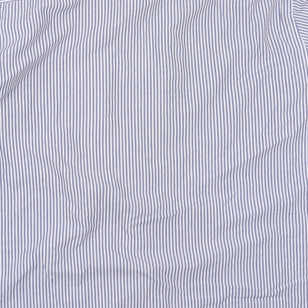 Cedar Wood State Mens Blue Striped   Dress Shirt Size 16.5