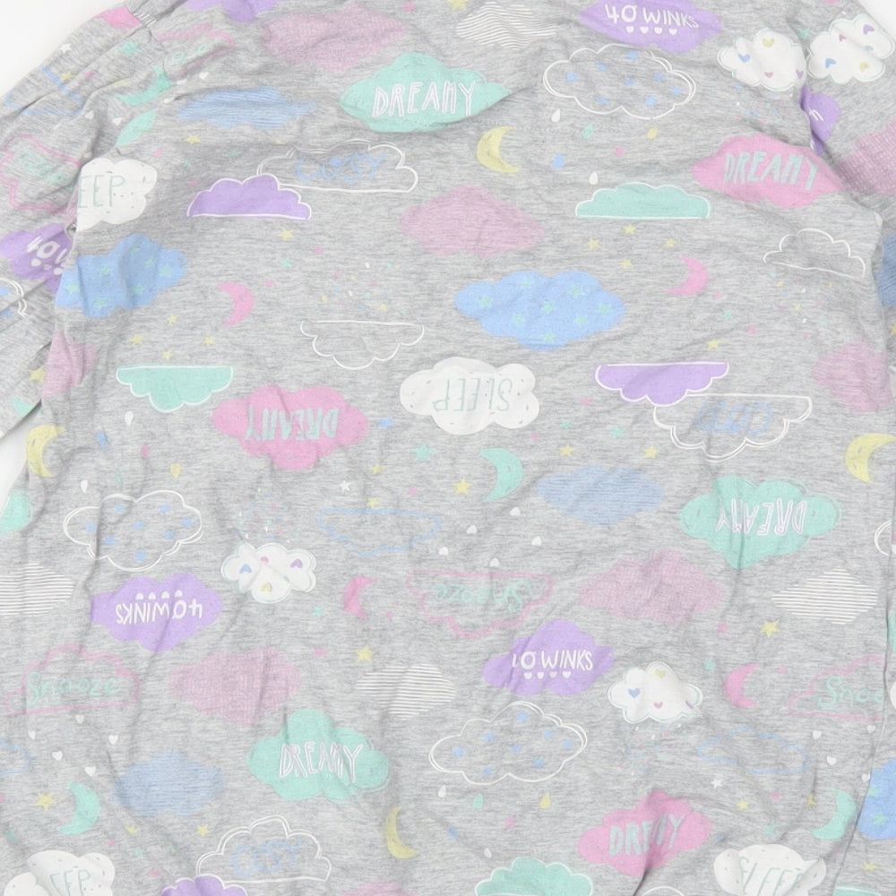 TU Girls Grey Solid  Capri Pyjama Top Size 8-9 Years