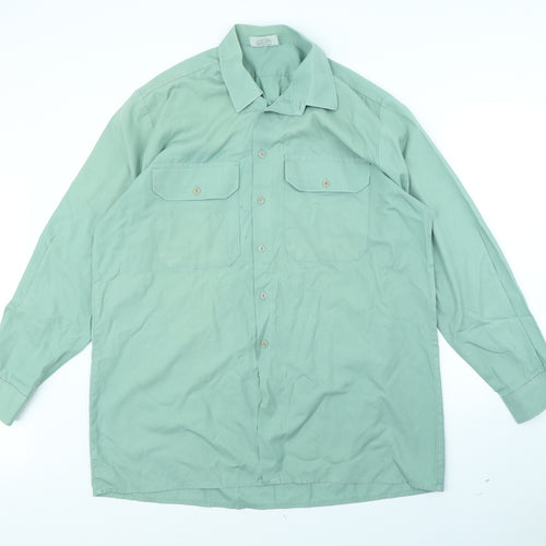 AA Mens Green    Dress Shirt Size 17