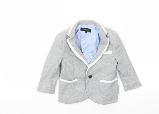 M&S Boys Grey   Basic Coat Blazer Size 2 Years