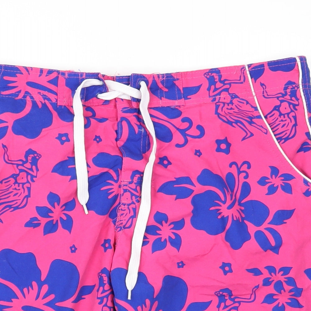 Active Mens Purple Floral  Sweat Shorts Size L