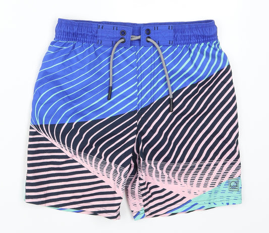 Preworn Mens Blue Striped  Bermuda Shorts Size 26 in - Pink