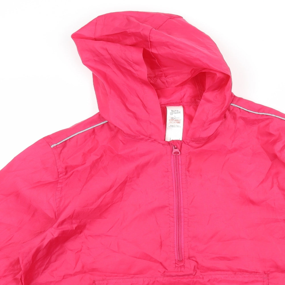 Back to School Girls Pink   Rain Coat Jacket Size L