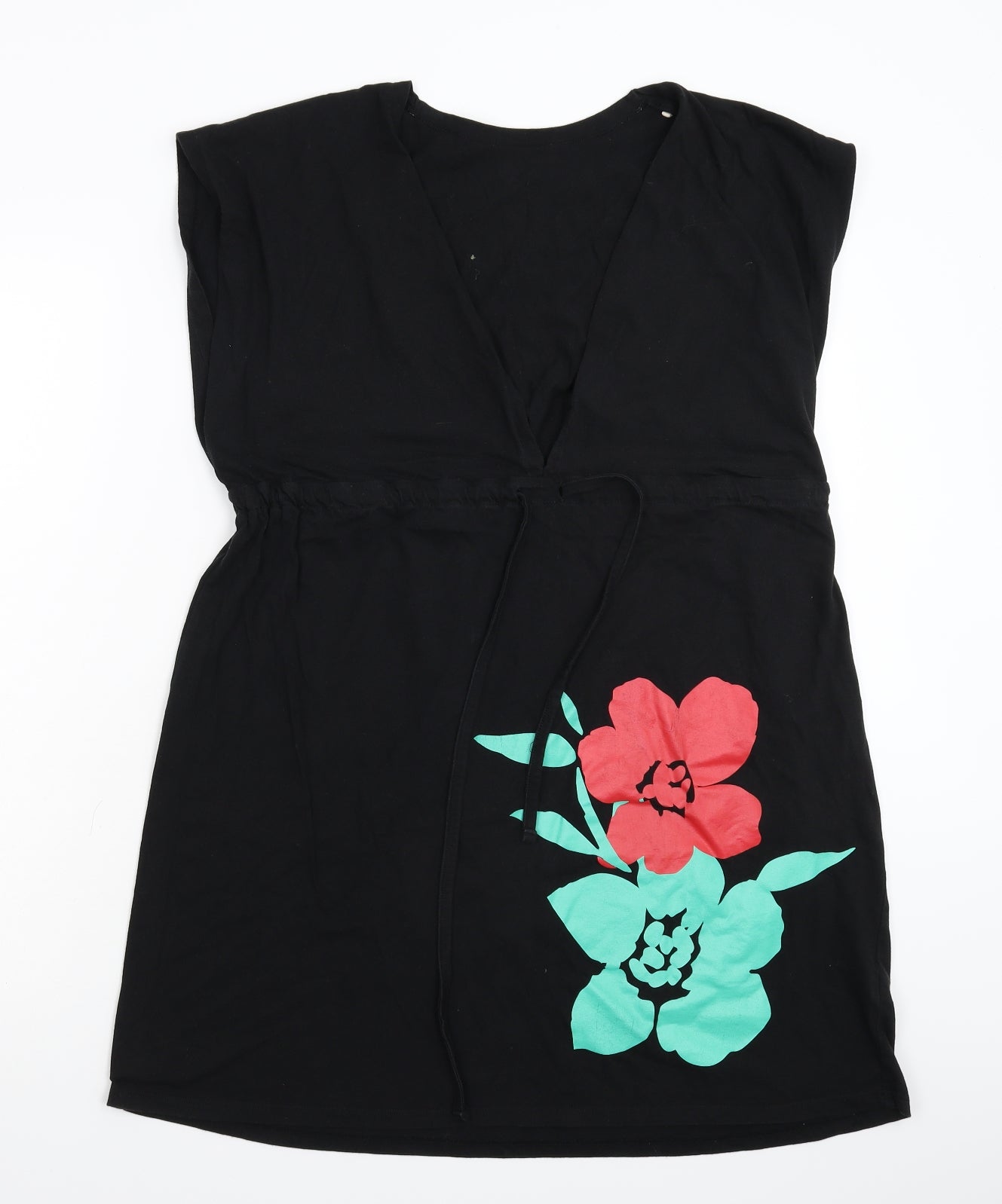 Resort Womens Black Floral  Mini  Size 12