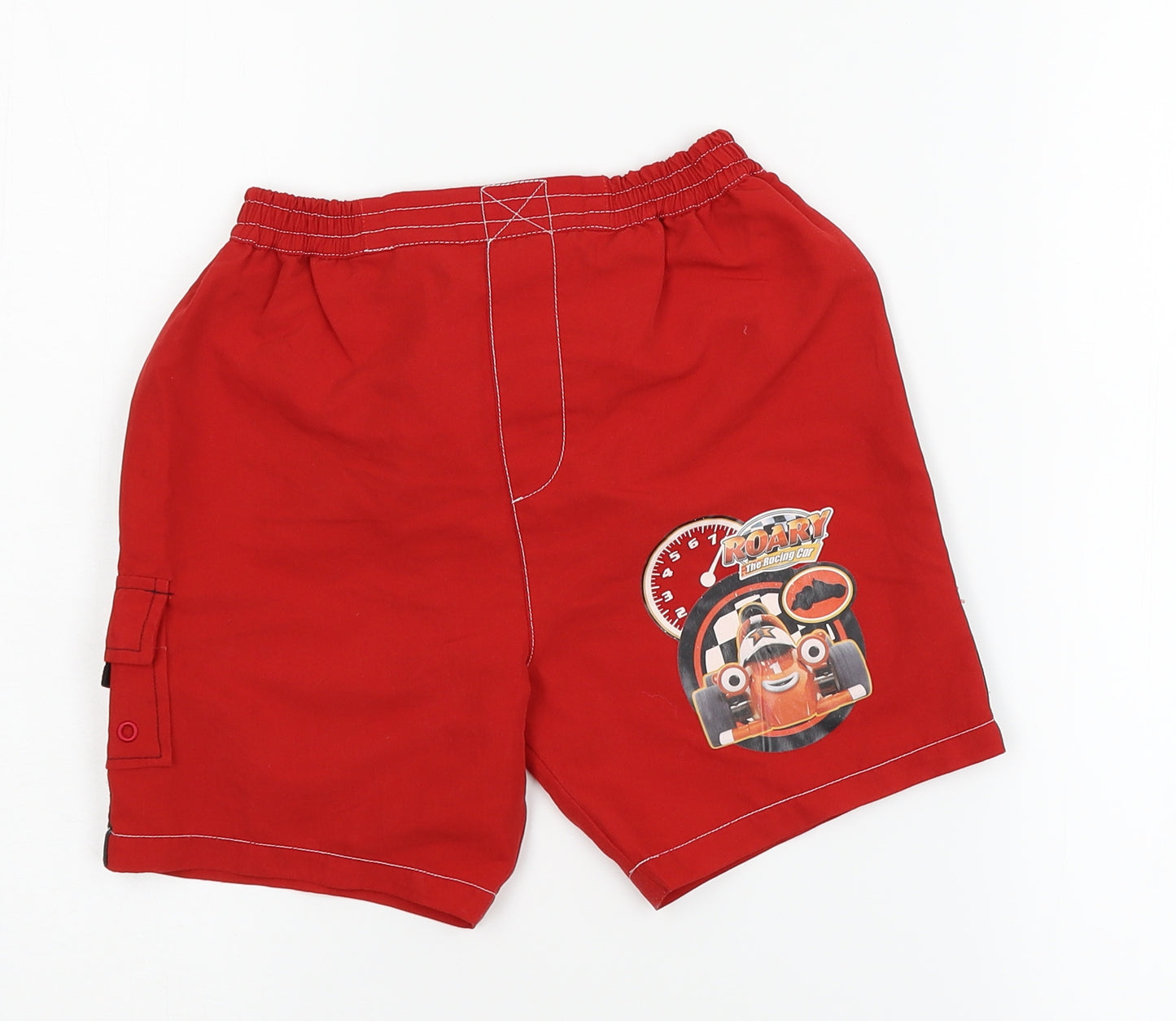 TU Boys Red   Bermuda Shorts Size 4-5 Years - swim, roary the racing car