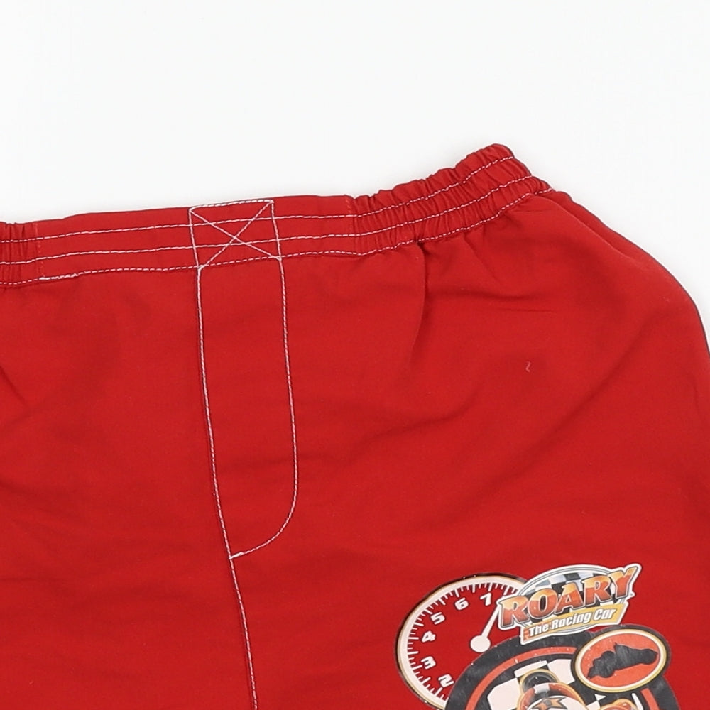 TU Boys Red   Bermuda Shorts Size 4-5 Years - swim, roary the racing car