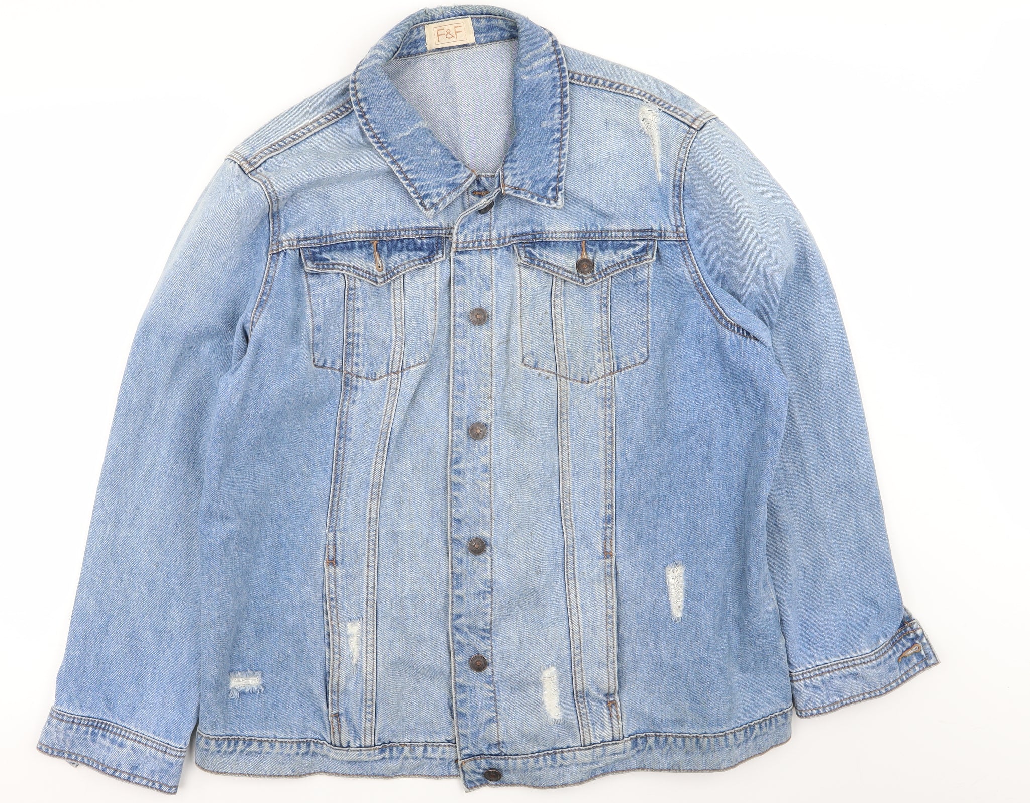 F F Womens Blue Denim Jacket Size 22 denim jacket Preworn Ltd