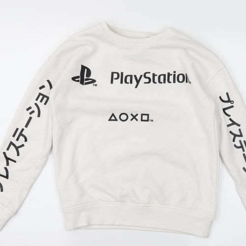 PlayStation Girls White   Pullover Sweatshirt Size 11-12 Years