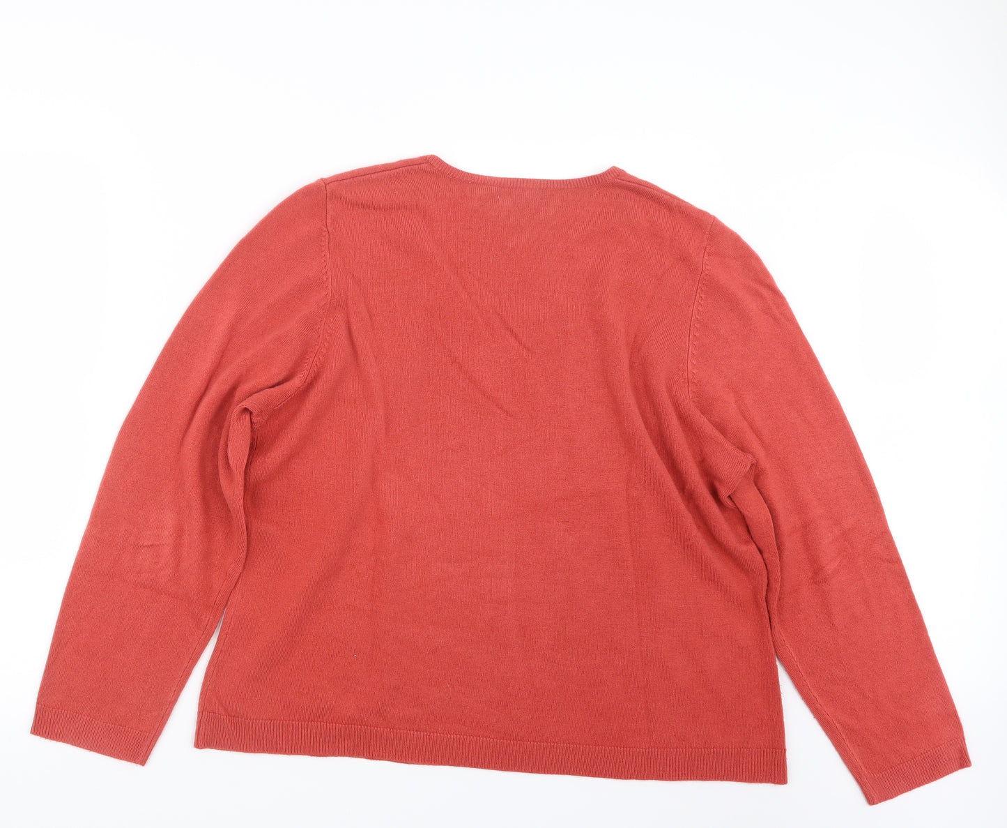 ANNE WEYBURN Womens Pink  Knit Pullover Jumper Size 20