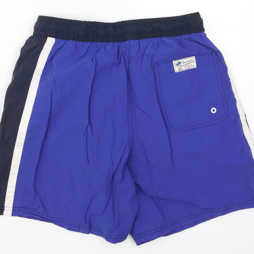 Marks and Spencer Mens Blue Striped  Athletic Shorts Size M