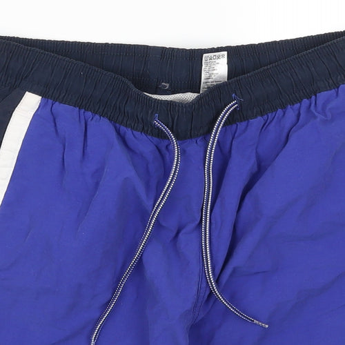 Marks and Spencer Mens Blue Striped  Athletic Shorts Size M