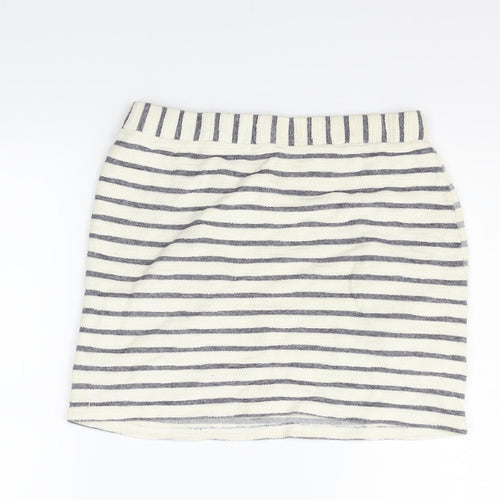Bellfield Womens Beige Striped  Mini Skirt Size 12