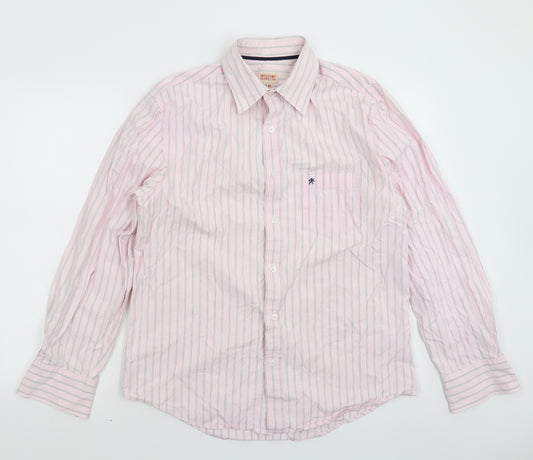 Mossimo Mens Pink Striped   Dress Shirt Size M