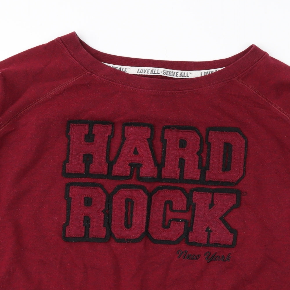 Hard Rock Cafe Womens Red   Pullover Sweatshirt Size M