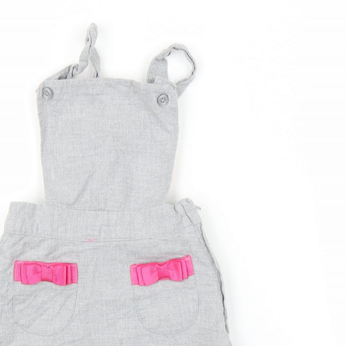 Janie and Jack Girls Grey   Pinafore/Dungaree Dress  Size 18-24 Months