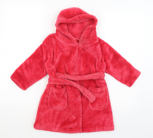 George Girls Red Solid  Kimono Robe Size 2-3 Years