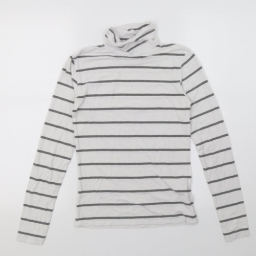 Dotti Womens White Striped Jersey Basic T-Shirt Size XS