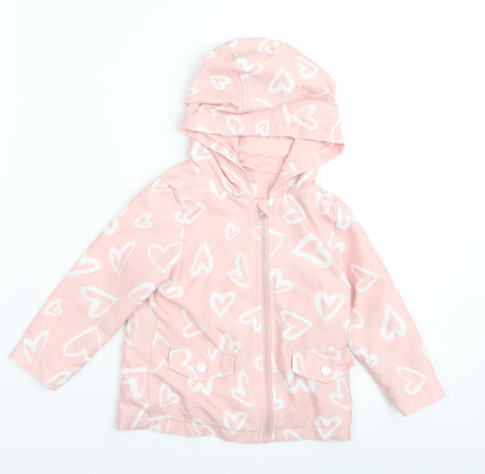 fred flo Girls Pink   Jacket  Size 12 Years  - heart