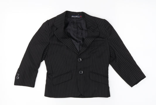 suited and booted Boys Black Striped  Jacket Blazer Size 2 Years