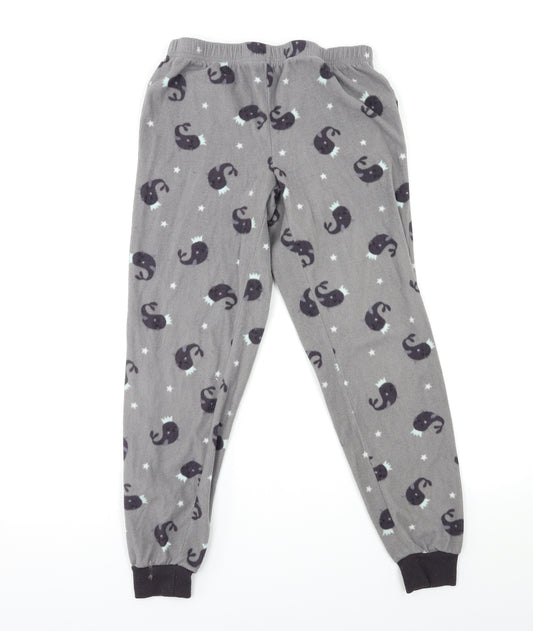 George Boys Grey  Fleece  Pyjama Pants Size 8-9 Years  - Whales