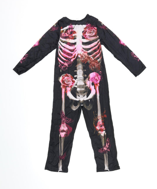 TU Girls Black    One Piece Size 5-6 Years  - Skeleton