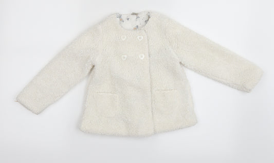 TU Girls White   Basic Coat Coat Size 2-3 Years