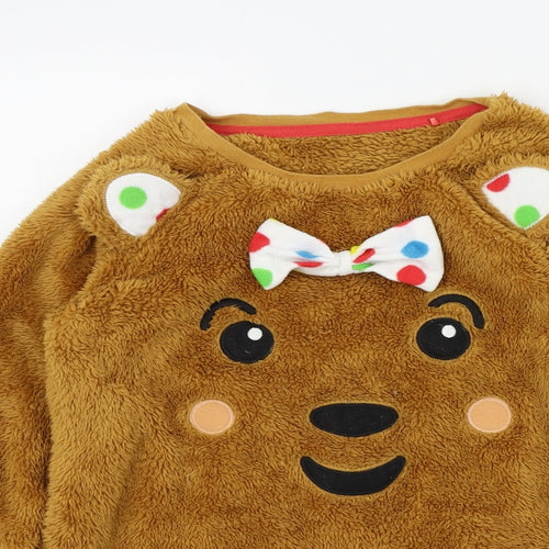 George Girls Brown Colourblock  Top Pyjama Top Size 10 Years  - Pudsey Bear