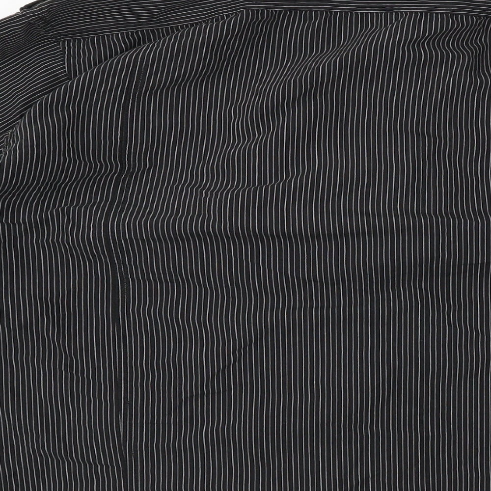 Cedar Wood State  Mens Black Striped   Dress Shirt Size XL