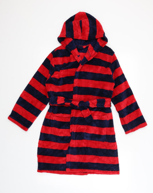 George Boys Red Striped   Robe Size 9-10 Years