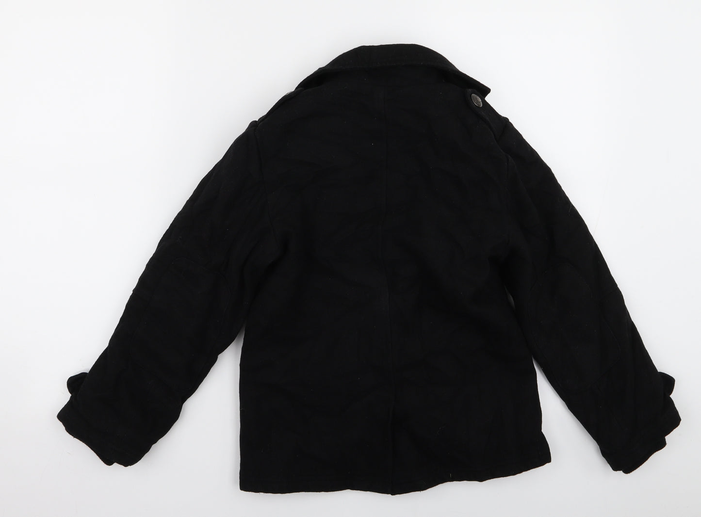 Preworn Girls Black   Overcoat Jacket Size 8 Years