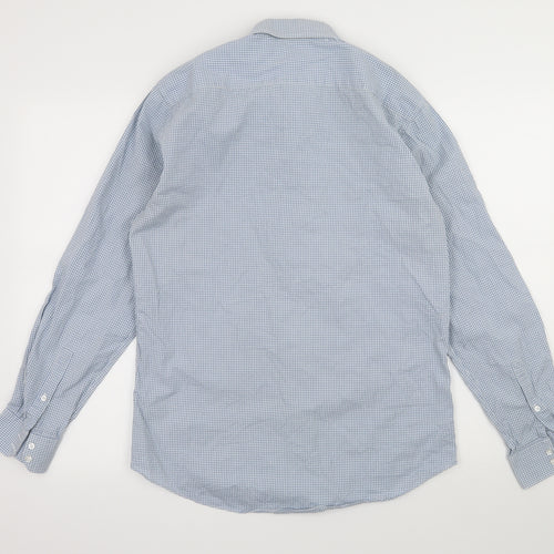 Duffer Mens Blue Check   Dress Shirt Size 15.5