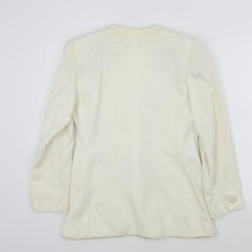Kasper Womens Beige Colourblock  Jacket Blazer Size 8  - Embroidered