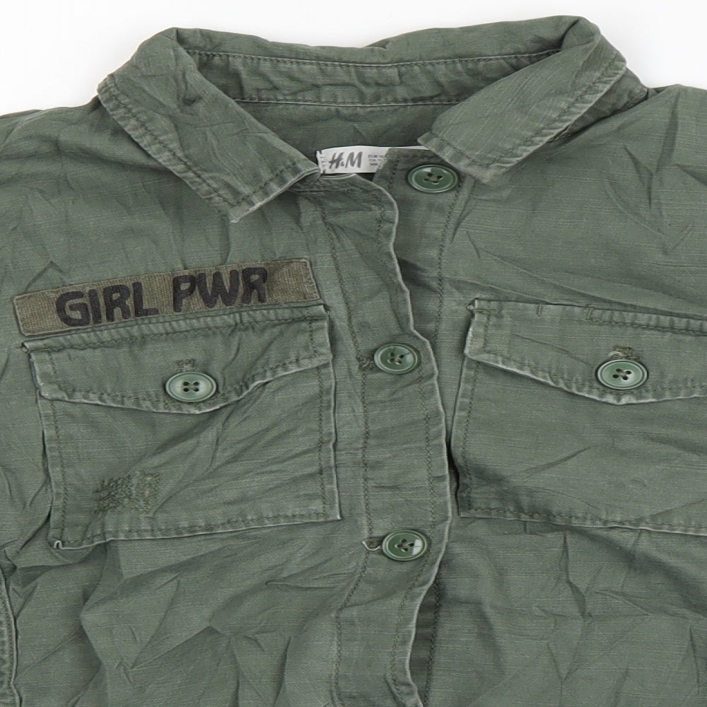 H&M Girls Green   Basic Jacket Jacket Size 11-12 Years