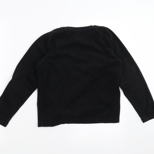 Primark Boys Black Solid Fleece  Pyjama Top Size 12 Years  - wifi