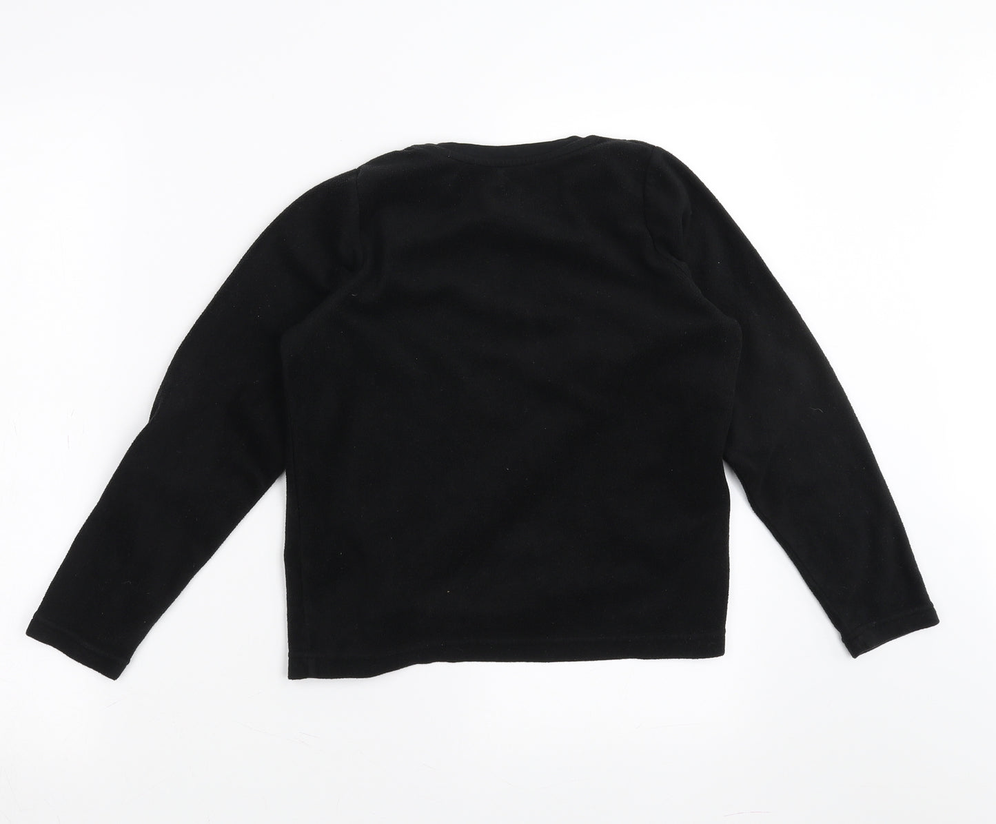 Primark Boys Black Solid Fleece  Pyjama Top Size 12 Years  - wifi