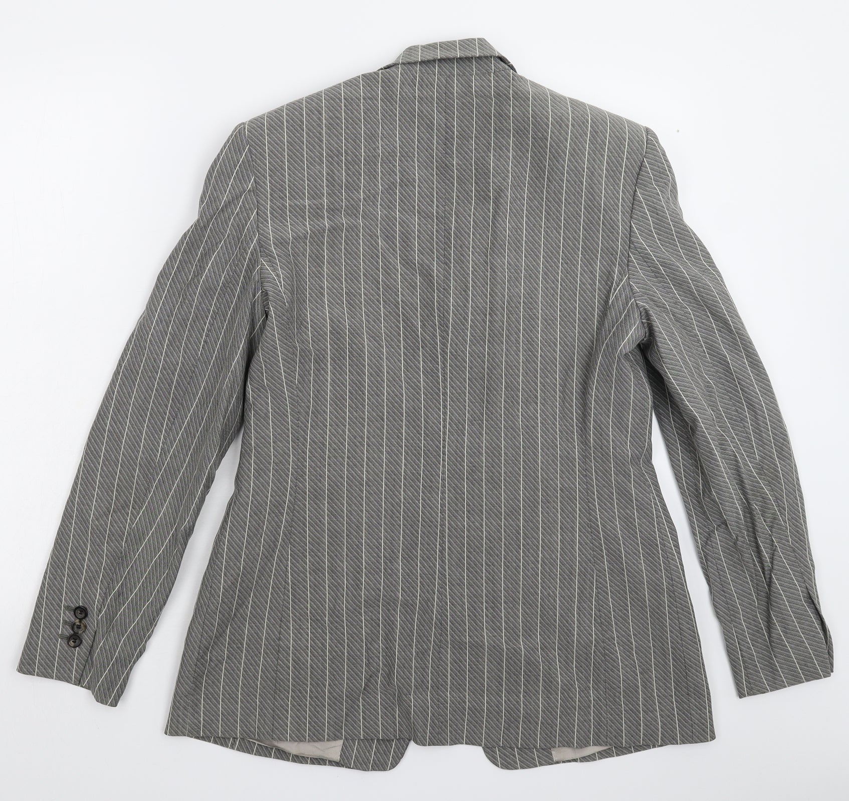 Cerruti 1881 Womens Grey Striped Jacket Suit Jacket Size 14