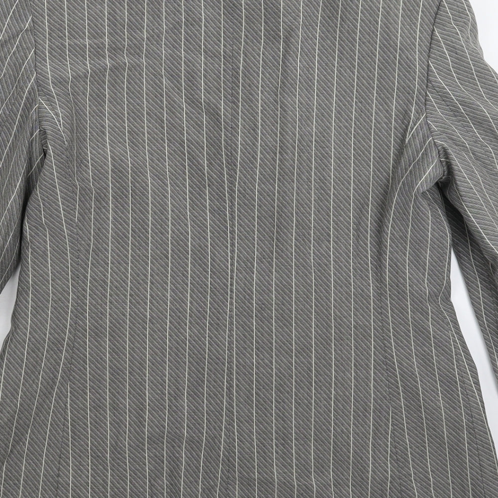 Cerruti 1881 Womens Grey Striped Jacket Suit Jacket Size 14