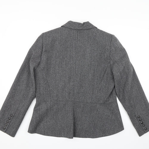 ANNE WEYBURN Womens Grey   Jacket Suit Jacket Size 16